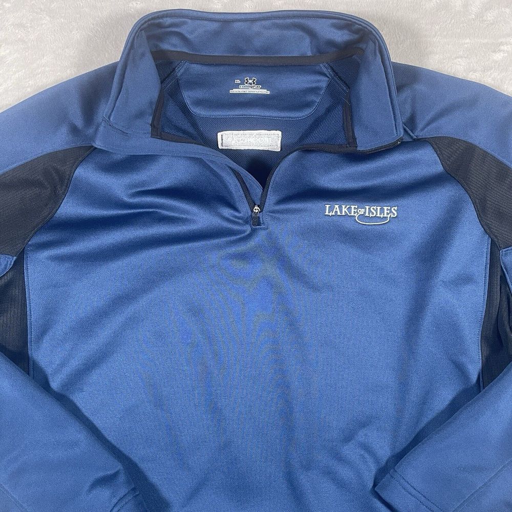 Under Armour Elite Coldgear 1/4‎ Zip Pullover Mens Size XL Navy Blue Troon Golf